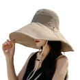 thumbnail image 1 of Chapeau de Pêcheur pour Femmes Randonnée Voyage Protection Solaire Ajustable Large Bord avec Corde Chapeaux Mode Seau Kaki, 1 of 8