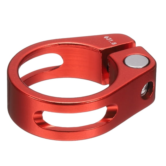 Uxcell Bike Seat Post Clamp 31.8mm Bicycle Locking Ring with M4 Hex Screw, Red