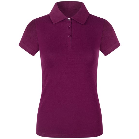 2Luver, Women's, Short Sleeve 3 Button Collared Polo Shirt, Burgundy, S