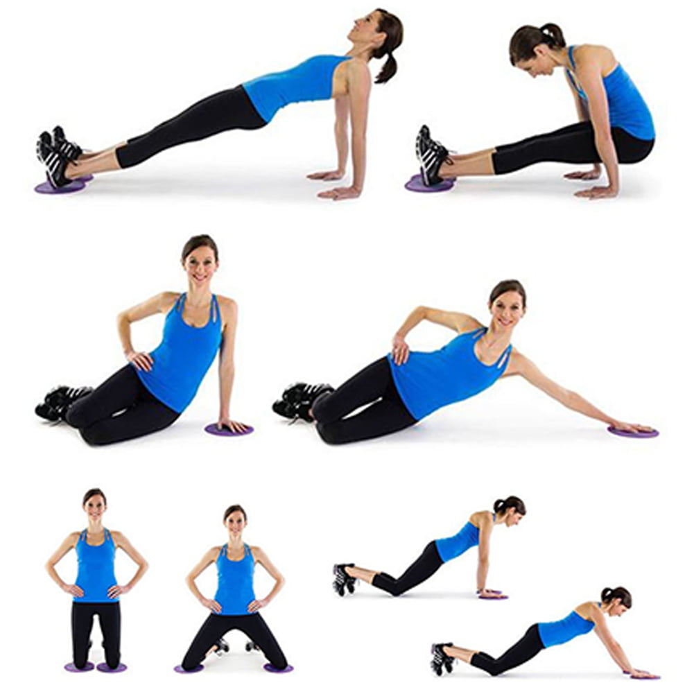 2 Fitness Glider Workout Bums Leg Slide Discs Core Slider Exercise Training Yoga 