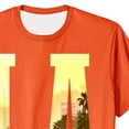 thumbnail image 5 of GUZOM Mens Los Angeles T-Shirt Orange, LA Graphic Tee with Palm Trees & Cityscape, Breathable Stretch Short Sleeve, Regular Fit Casual Shirt,Size L, 5 of 5