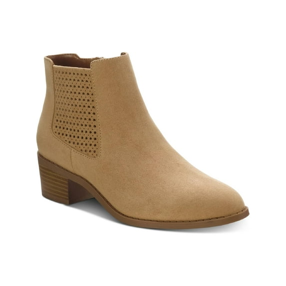Style & Co. Womens Gerddie Faux Suede Perforated Ankle Boots
