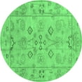 thumbnail image 1 of Ahgly Company Indoor Round Persian Emerald Green Traditional Area Rugs, 5' Round, 1 of 4