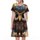 thumbnail image 1 of Easygdp Quirky Owl With Glasses para Vestido Transpirable de Mujer, Vestido Suelto de Manga Corta con Pliegues y Bolsillos para el Verano, 1 of 6