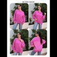 thumbnail image 4 of Sudadera para Mujer, Estilo Informal, de Larga, con Botones y Cuello Henley, Estilo Túnica, para Otoño. Rosa Brillante L, 4 of 7