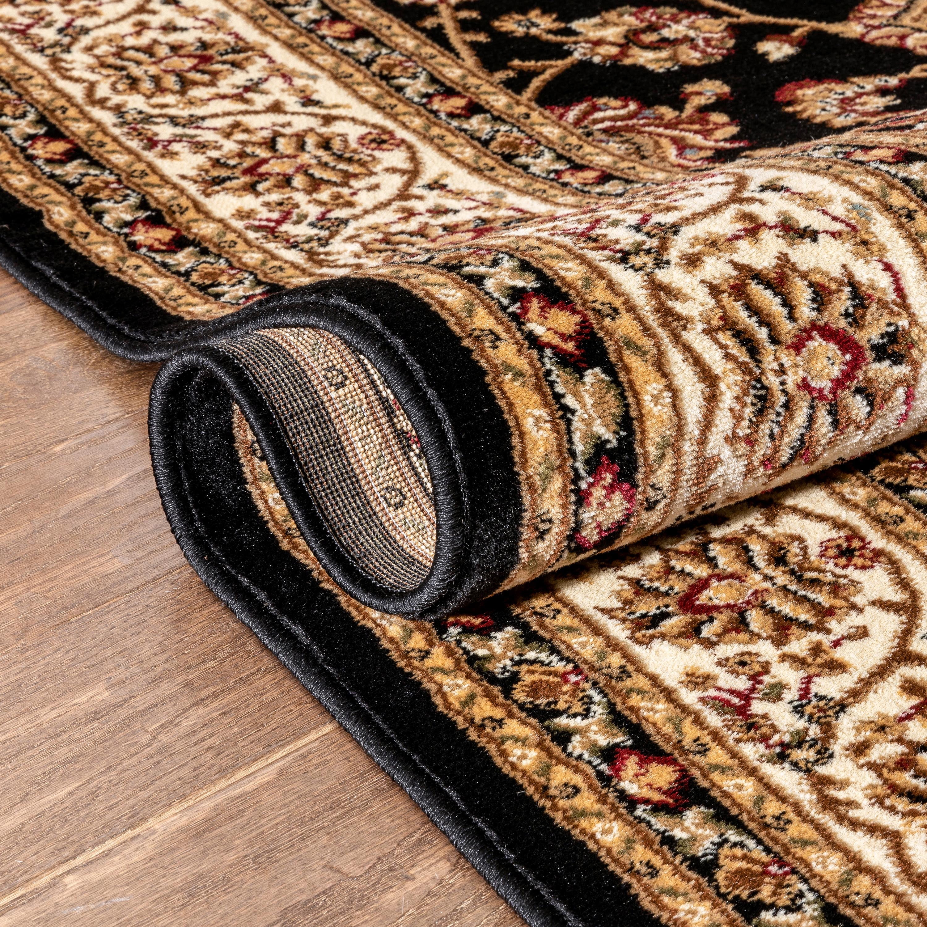 Well Woven Barclay Sarouk Traditional Oriental Panel Black 9'3" x 12'6" Area Rug