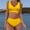 Yellow, variant on Swimsuits for Women 2025 Plain Sexy Swimwear Bikinis Briefs Crew Neck Blue Swim Suits for Women 2025,L