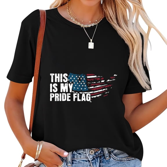 This Is My Pride Flag Funny 4Th Of July American Flag Usa T-Shirt