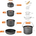 thumbnail image 3 of Juego de utensilios de cocina para acampar Odoland, 18 piezas, con olla colgante, sartén y hervidor, 3 of 7