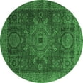 thumbnail image 1 of Ahgly Company Indoor Round Abstract Emerald Green Modern Area Rugs, 3' Round, 1 of 4