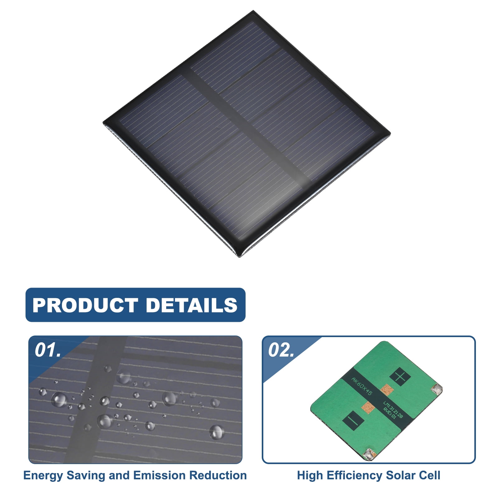 10PCS 2V 0.32W 0.16A Mini Solar Panels for Solar Power, Small Solar Photovoltaic Cells Charge, 2.36" x 2.36"