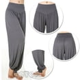 thumbnail image 2 of Women's Elastic Soft Cotton Yoga Sports Pants Dance Wide-Leg Harem Pants For Vacation Jogging Running Hiking Exercise Travel Shopping, 2 of 8