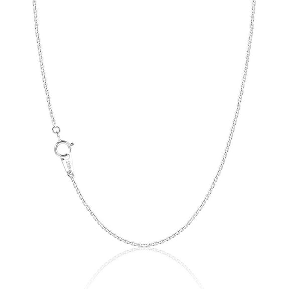925 Pure Top Sterling Silver 1.1mm Cable Chain Necklace for Women, 18K Gold, Rose Gold, White Gold Plated Thin Dainty Women's Chain Necklaces 16 18 20 22 24 Inch[r020]