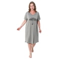 thumbnail image 6 of FEREMO Plus Size Nightgowns for Women Short Sleeve Printed Sleepwear Long Comfy Sleep Gown 2 Pack (1X), 6 of 7