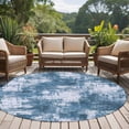 thumbnail image 4 of Modern Blue Round Area Rug 6Ft Washable Circle Rugs for Bathroom Office, Vintage Abstract Art Contemporary Non-Slip Carpet Floor Mats Indoor Outdoor Carpet Runner Aesthetic Home Decor, 4 of 8