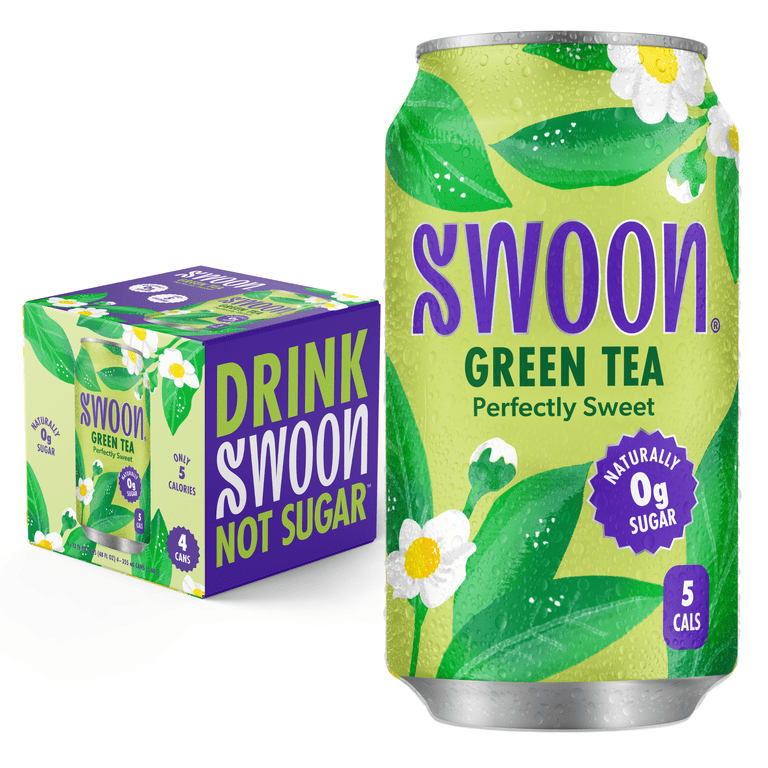 Swoon Zero Sugar Green Tea, 5 Calories, 12 fl oz Cans, 4 Pack photo 1