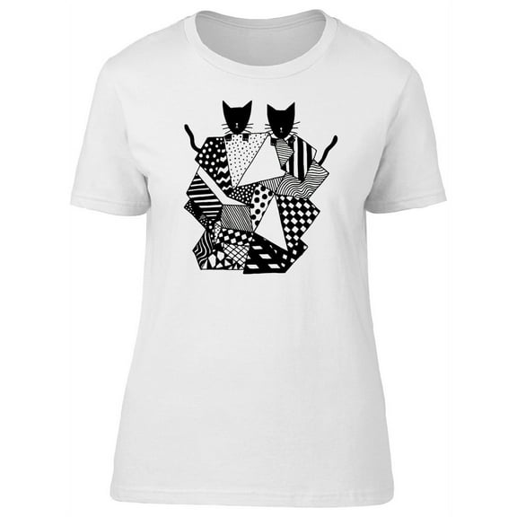 Cool Tribal Abstract Kittens T-Shirt Women -Image by Shutterstock, Female Medium