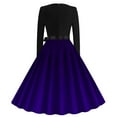 thumbnail image 4 of Jacenvly New Dresses for Women&nbsp;Plus Size Women's Printed Lace up Style Retro Zipper Long Sleeved Round Neck Dress Women Maxi Dresses Purple Xxl, 4 of 4