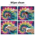 thumbnail image 4 of Nawypu Round Tablecloth Rainbow Tie Dye Colorful Fitted Elastic Waterproof Wipeable Table Cloth Cover Decor Table Pad Cover for lndoor Outdoor-Medium, 4 of 7