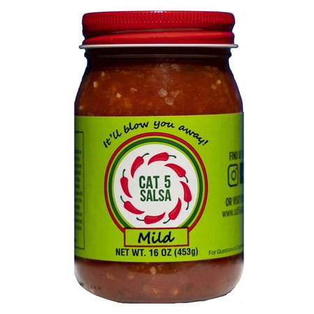 CAT 5 SALSA, Mild, 16 Oz Glass Jar