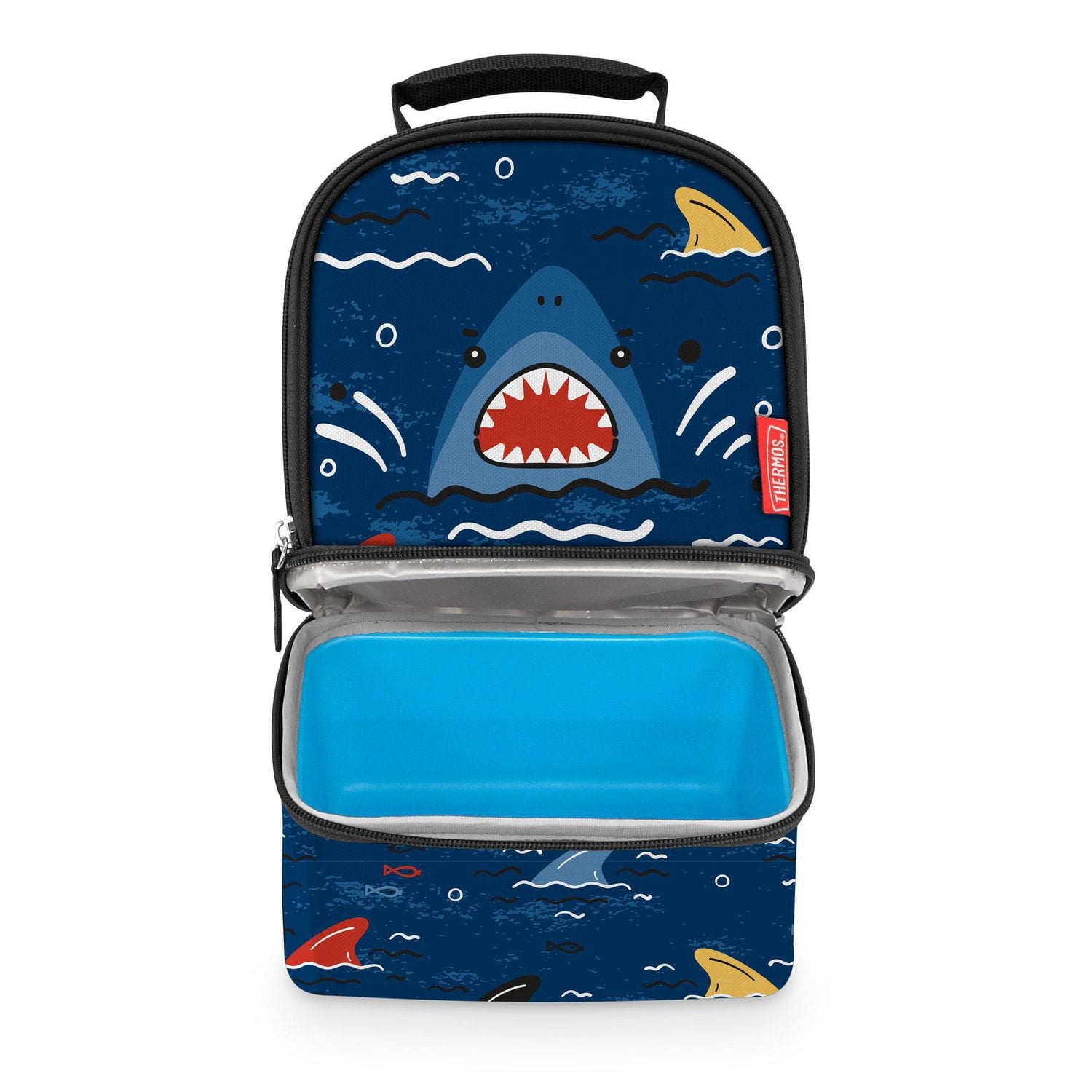Thermos Dual Compartment Lunch Bag with Liner, Sharks