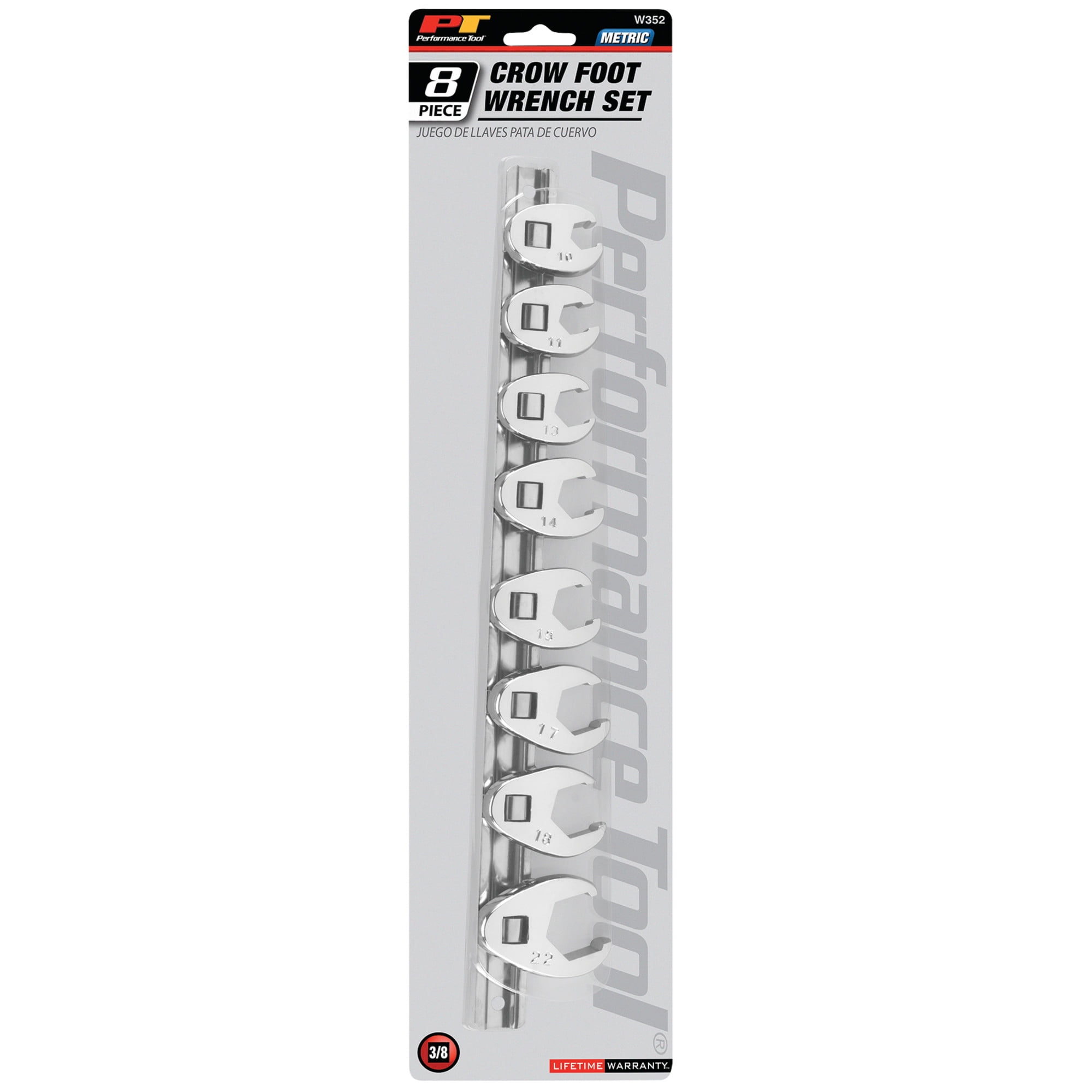 Performance Tool W352 Metric Crowfoot Wrench Set, 8-Piece