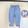 thumbnail image 2 of FAIWAD Toddler Girls Denim Pants Summer Casual Comfort Daily Wear Thin Jeans Girls Bowknot Classic Trousers for Kids, 2 of 4