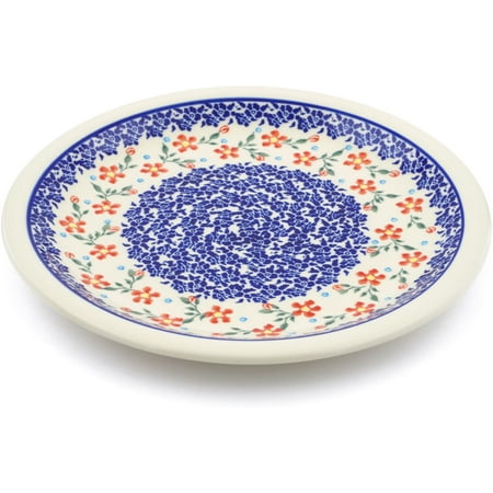 

Polish Pottery 10¾-inch Dinner Plate (Country Garden Theme) Hand Painted in Boleslawiec Poland + Certificate of Authenticity