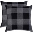 thumbnail image 1 of Lot de 2 Housses de Coussin Décoratives Rétro à Carreaux en Polyester Lin Doux pour Canapé Chambre, 1 of 5
