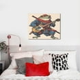 thumbnail image 4 of Naloa Samurai Frog Guitar Print Canvas Bathroom Wall Art,Bathroom Wall Art Decoration, Canvas Poster Prints,Decorative Paintings for Living Room, Bathroom, Kids Room, 4 of 6