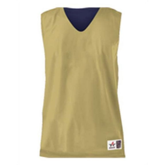 Alleson Athletic Youth Reversible Mesh Tank in Vegas Gold/ Navy XS | 560RY