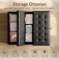 thumbnail image 5 of LAZZO Storage Ottoman, 35.5" Lift Top Tufted Leather Foot Stool with Hidden Storage for Living Room, Black, 5 of 8