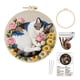 thumbnail image 1 of Kit completo de bordado en tela para principiantes con patrones, agujas, hilos, manualidades florales DIY, decoración del hogar, mindfulness, hobby, regalo, 1 of 6