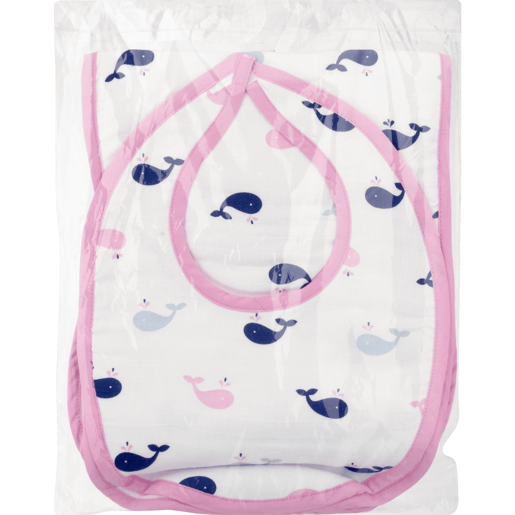 Bacati Muslin Burpies/Bibs, Little Sailor Girls Boats/Whales -  4 PC, 4.0 PIECE(S)