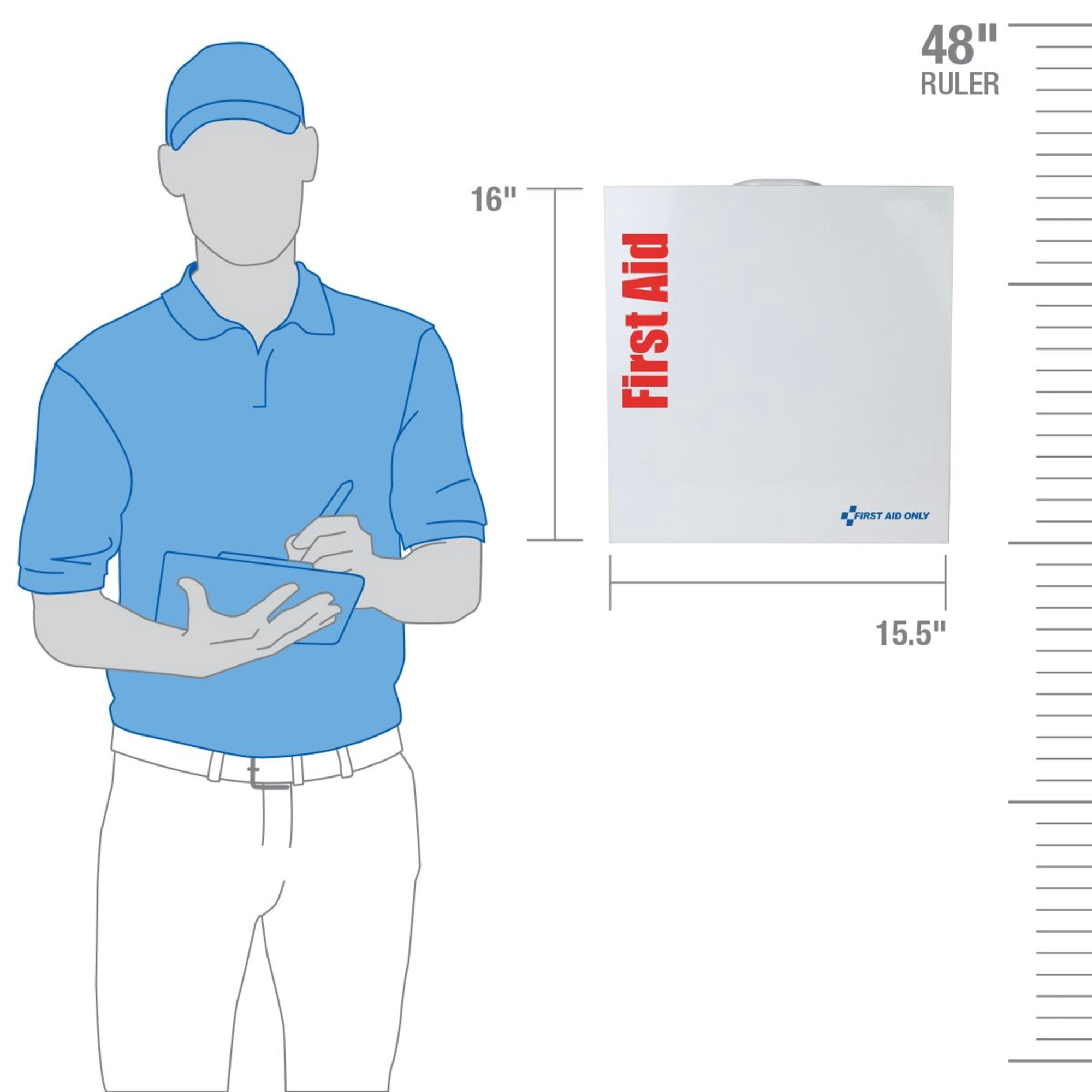 First Aid Kit and Housing, Metal Cabinet, 344 Components, 100 People Served 91377