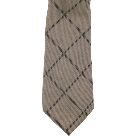 Tasso Elba Mens Parisi Grid Self-tied Necktie, Brown, One Size