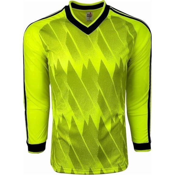 J4K Inc Campeon Youth Goalkeeper Jersey, Padded Elbows, Polyester, Neon (Youth Medium)
