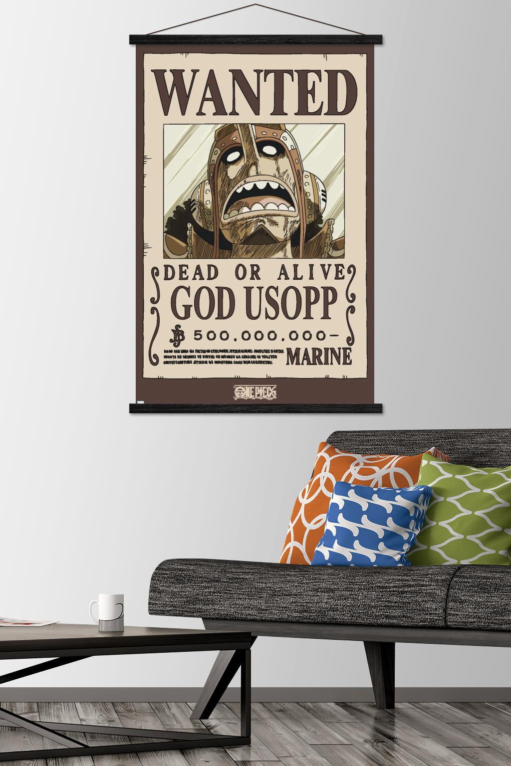One Piece - Monkey D Luffy Wanted Poster Wall Poster with Magnetic