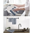 thumbnail image 5 of Navy Blue Grey Striped Kitchen Dish Towels for Drying Dishes Set of 4, Modern Minimalist Ombre Lines Waffle Weave Microfiber Hand Tea Bathroom Towels Quick Dry & Absorbent Towel 15.7x23.6, 5 of 7