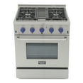 thumbnail image 5 of KUCHT Professional 30 in. 4.2 cu. ft. Dual Fuel Range for Natural Gas with Sealed Burners and Convection Oven in Stainless Steel with Royal Blue Knobs, 5 of 9