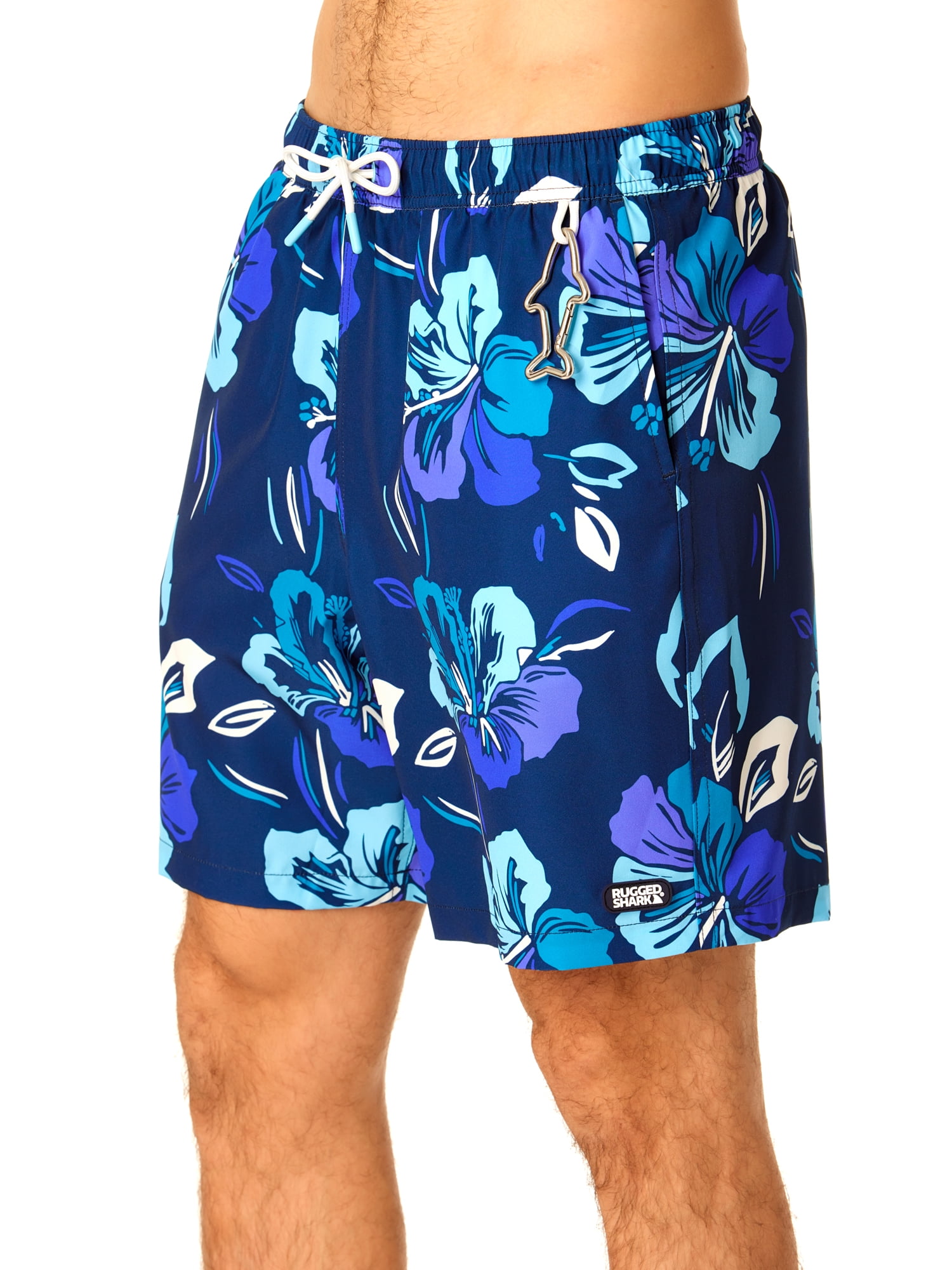 Rugged Shark Men's & Big Men's Swim Trunks, 7" Inseam, Sizes S-3XL