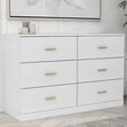 thumbnail image 2 of SYNGAR White 6 Drawer Dresser, Modern 47" Wood Chest of Drawers with Metal Handles for Bedroom, Double Dresser Storage Cabinet Dresser Organizer Unit for Living Room, Closet, Hallway, Nursery, 2 of 8
