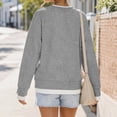 thumbnail image 4 of UDAUDU Women Crewneck Sweatshirts Long Sleeve Teacher Outfits Loose Fit Fall Pullover Tops Side Slits Faux Layered Drop Shoulder Cowboy Chic Clothes Warm Soft Cozy Tunic Shirts M, 4 of 5