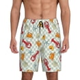 thumbnail image 3 of Lsque Lobster Sea Shell Mens Sleep Pajama Shorts,Short Pajama Pants, Cotton Ultra-Soft Knit-3X-Large, 3 of 9