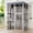 Deep Gray, variant on Outdoor Wooden Catio Multi-functional Cat Enclosure with 2 Resting Houses, Ramp & Waterproof Cover