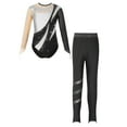 thumbnail image 5 of iiniim Gymnastics Leotards for Girls Long Sleeve Mesh Splice Ballet Bodysuit with Legging Sparkly Jumpsuit Activewear Silver 6, 5 of 7