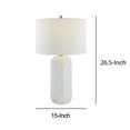 thumbnail image 5 of 27 Inch Ceramic Table Lamp, Wavy Texture, Silver, White, 5 of 5