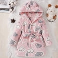 thumbnail image 2 of Xyant Kids Little Boys Girls Cartoon Hooded Bathrobe Toddler Robe Pajamas Sleepwear,Size 3-4 Years, 2 of 9