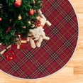 thumbnail image 5 of FMSHPON RedBlack Plaid Pattern Xmas Christmas Tree Skirt Stand Mat for Holiday Party Decoration Indoor Outdoor 48 inches, 5 of 6