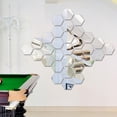 thumbnail image 4 of Bewildely 12 piezas de pegatinas hexagonales para espejo, superficie lisa transparente, efecto reflectante, calcomanía colgante para pared, Decoración del hogar, 4 of 6